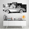 Image of Old Vintage Black and White Cars Wall Art Canvas Printing Decor