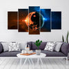 Image of Orange and Blue Planet Wall Art Canvas Printing Decor