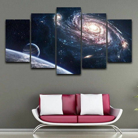 Outer Space Galaxy Planet Landscape Wall Art Canvas Printing Decor