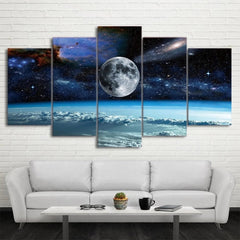 Outer Space Moon Galaxy Wall Art Canvas Printing Decor