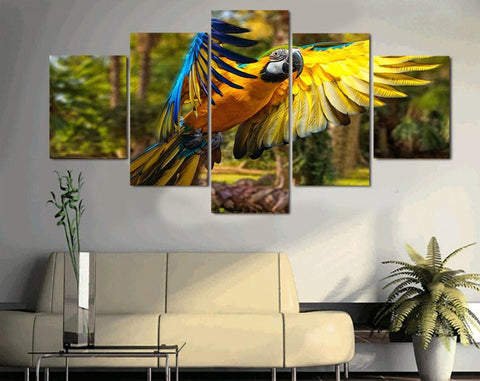 Parrot Flying Tropical Bird Wall Art Canvas Printing Decor