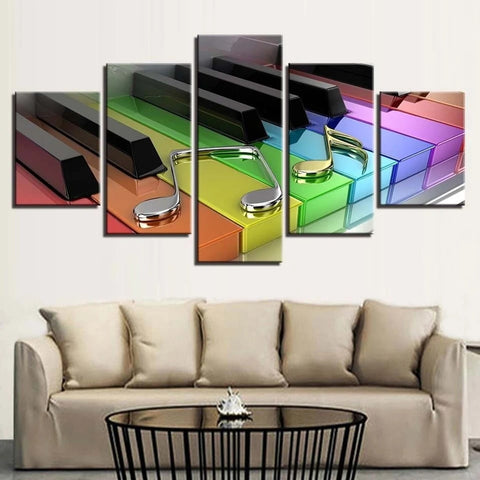 Piano Keys Music Colorful Wall Art Canvas Printing Decor