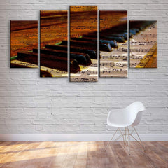 Piano Musical Notes Wall Art Canvas Printing Decor