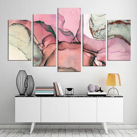 Pink Abstract Multicolored Marble Wall Art Canvas Printing Decor