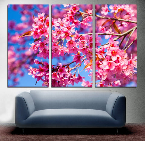 Pink Cherry Blossom Wall Art Canvas Printing Decor