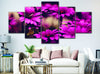 Image of Pink & Black Flowers Wall Art Canvas Printing Decor