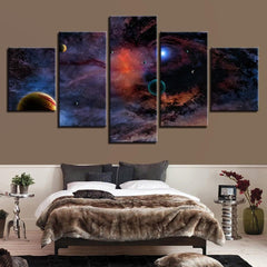 Planets Starry Sky Space Wall Art Canvas Printing Decor