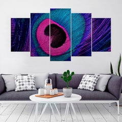 Purple Peacock Feather Wall Art Canvas Printing Decor