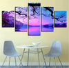 Image of Purple Sunset Trees Lake Wall Art Canvas Printing Decor