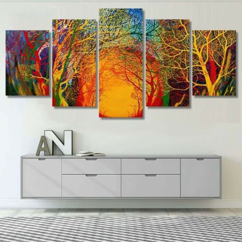 Radiohead Colorful Trees Nature Wall Art Canvas Printing Decor