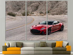 Red Aston Martin Car Wall Art Canvas Printing Decor