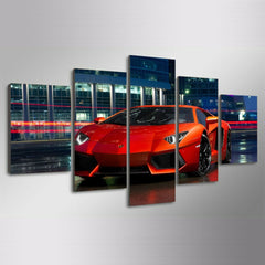 Red Aventador Luxury Sports Car Wall Art Canvas Printing Decor