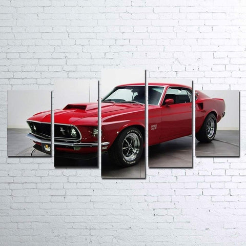 Red Boss 429 Mustang Car Wall Art Canvas Printing Decor