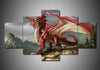 Image of Red Dragon Wall Art Canvas Printing Decor