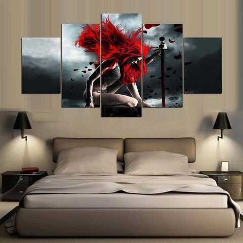 Red Hair Girl Wall Art Canvas Printing Decor
