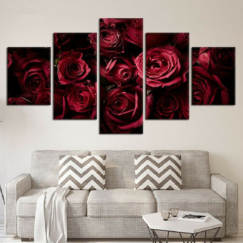 Red Roses Flower Wall Art Canvas Printing Decor