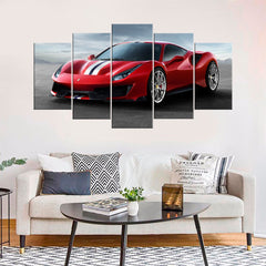 Red Sports Car Wall Art Canvas Printing Decor