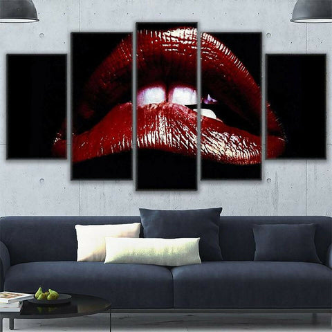 Rocky Horror Show Red Lip Biting Wall Art Canvas Printing Decor