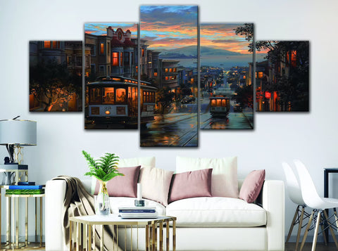 San Francisco Cable Cars Wall Art Canvas Printing Decor