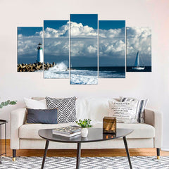 Santa Cruz Shore Ocean Lighthouse Wall Art Canvas Printing Decor