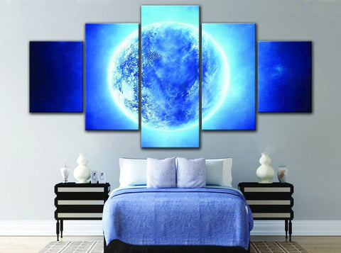 Shiny Blue Moon Wall Art Canvas Printing Decor