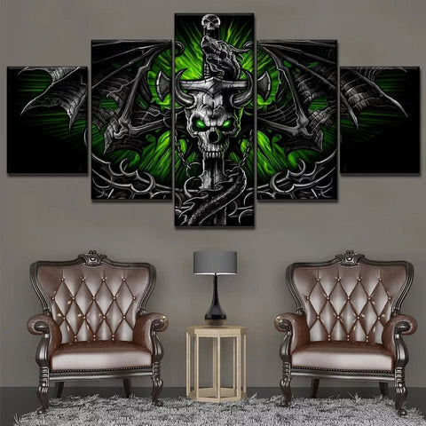 Skull Dragon Evil Wall Art Canvas Printing Decor