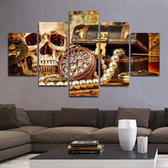 Skull Pirate Treasure Wall Art Canvas Printing Decor