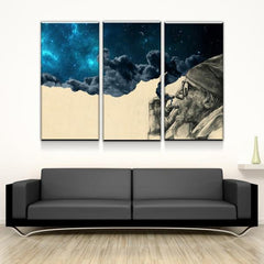 Smoke And Wonder Old Man Wall Art Canvas Printing Decor