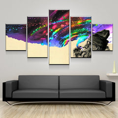 Smoke Colorful And Wonder Old Man Wall Art Canvas Printing Decor