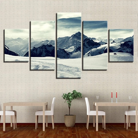 Snow Capped Mountain Landscape Wall Art Canvas Printing Decor