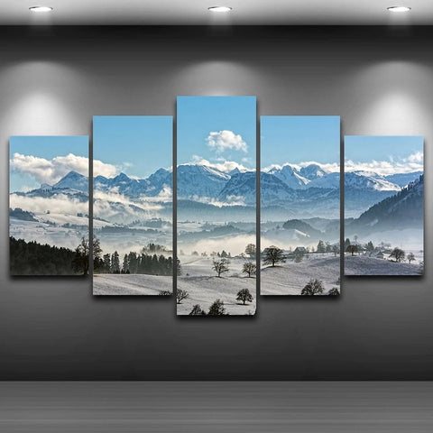Snowy Mountains Big Country Wall Art Canvas Printing Decor