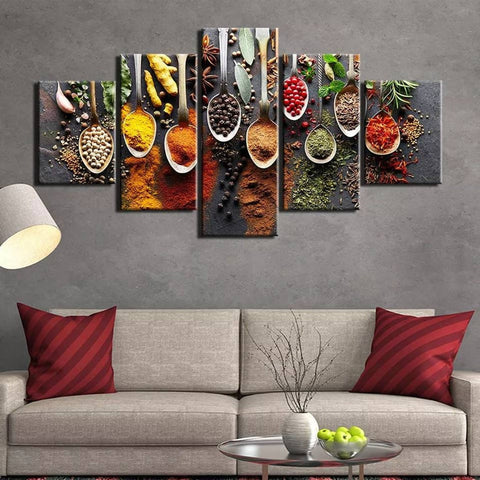 Spices Ingredient Kitchen Restaurant Wall Art Canvas Printing Decor