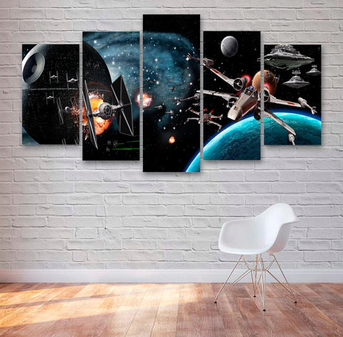 Star Wars Space Battle Movie Wall Art Canvas Printing Decor