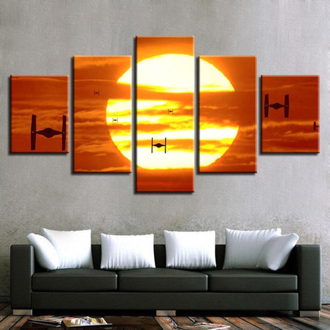 Star Wars Tie Fighters Sunset Movie Wall Art Canvas Printing
