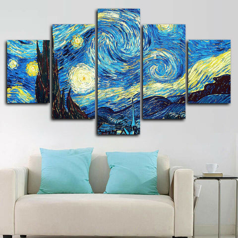 Starry Night Van Gogh Abstract Wall Art Canvas Printing Decor