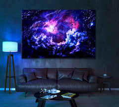Starry Purple Galaxy Space Wall Art Decor Canvas Printing-1Panel