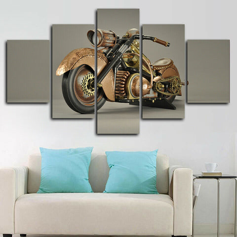 Steampunk Motorcycle Wall Art Canvas Printing Decor