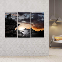 Swiss Alps Mountain Biking Wall Art Canvas Printing Decor