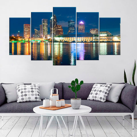 Tampa Florida Downtown Skyline Wall Art Canvas Printing Decor