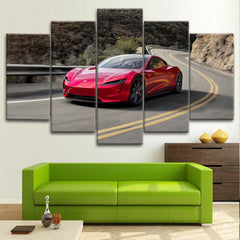 Tesla Roadster Wall Art Canvas Printing Decor