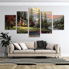 Image of The Fishing Cabin Forest Lake Wall Art Canvas Printing Decor
