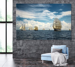 The Sailboats on Ocean Wall Art Decor Canvas Printing-1Panel