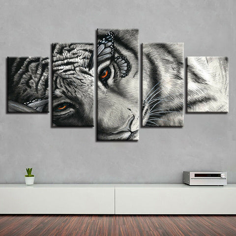 Tiger Eye With Butterfly Wings Wall Art Canvas Printing Decor