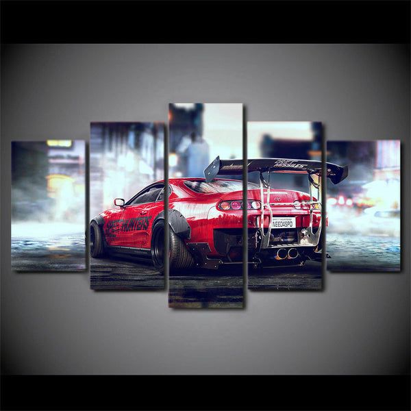 Toyota Super Red Car Wall Art Canvas Printing Decor – BlueArtDecor