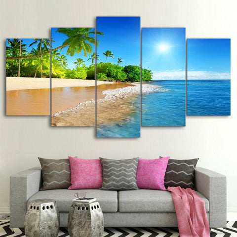 Tropical Island Beach White Sand Wall Art Canvas Printing Decor