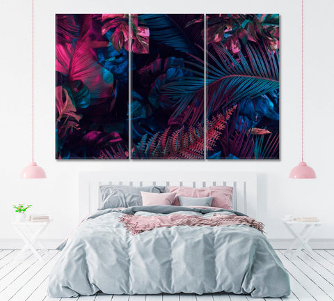 Tropical Palm Leaves Wall Art Canvas Printing Decor-3Panels