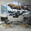 Image of Two Bears Snow Mountains Wall Art Canvas Printing Decor