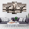 Image of Vintage Airplane on a Runway Wall Art Canvas Printing Decor