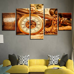 Vintage Pendant Watch Clock Necklace Wall Art Canvas Printing Decor