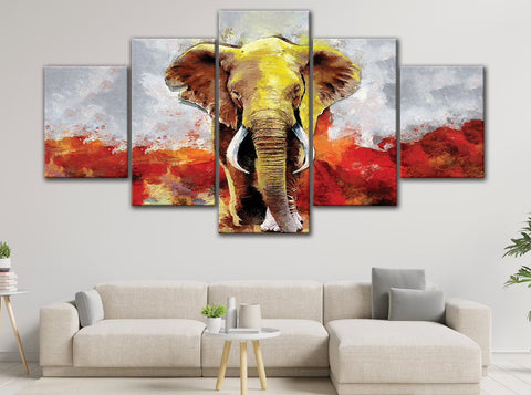 Watercolor Elephant Wall Art Canvas Printing Decor